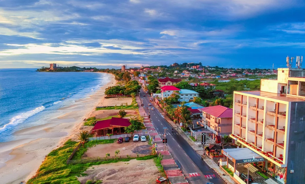 Lumley beach in Freetown Sierra Leone